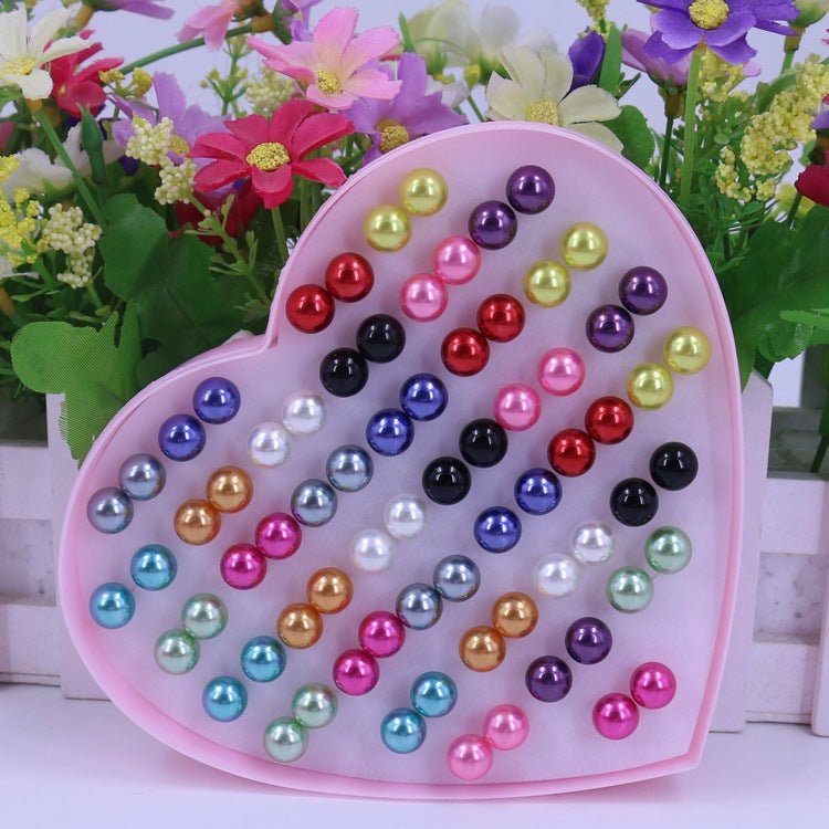 Korean Fashion Natural Imitation Pearl Ear Pairs Of Peach Hearts Stud Earrings - Daebak