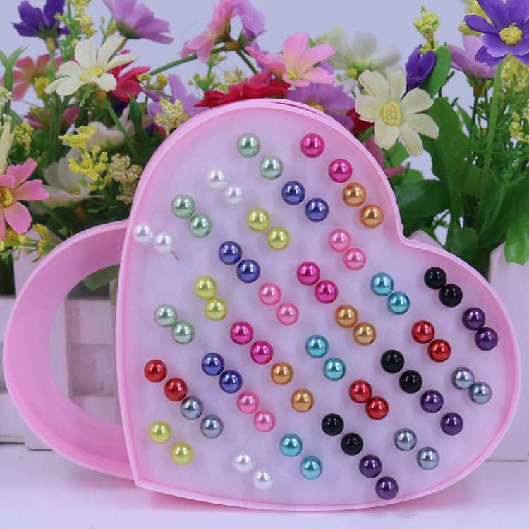 Korean Fashion Natural Imitation Pearl Ear Pairs Of Peach Hearts Stud Earrings - Daebak