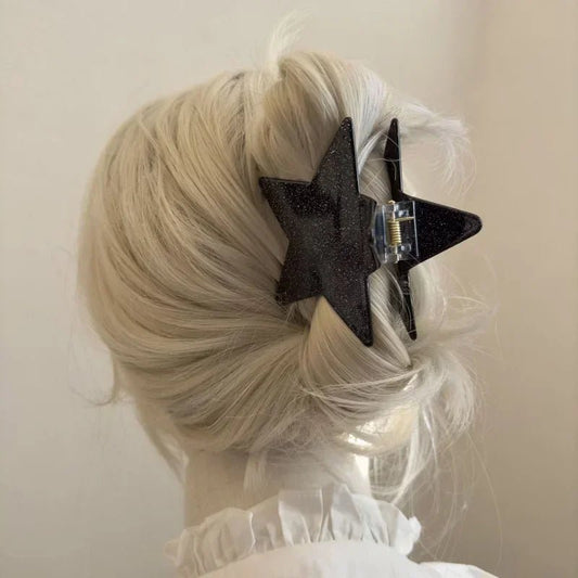 Korean Fashion Star Shaped Hair Claw Y2k Punk Hair Clip Clamp Irregular Acetate Shiny Star Claw Hairpin Party Hair Accessories - Daebak