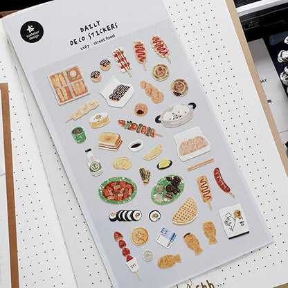 Korean Food Sticker Pack for Scrapbooking | Suatelier Street Food Art Stickers - Daebak