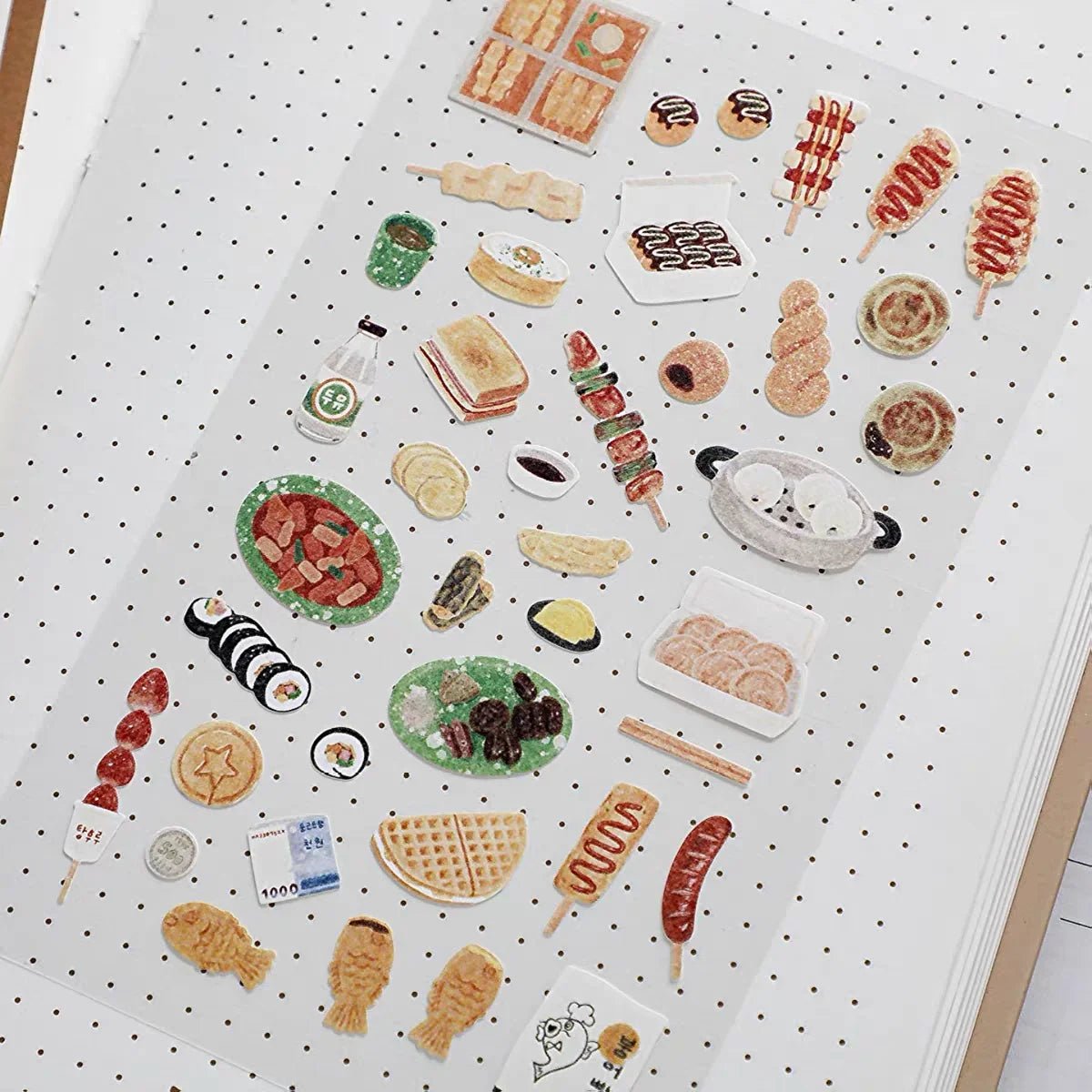 Korean Food Sticker Pack for Scrapbooking | Suatelier Street Food Art Stickers - Daebak