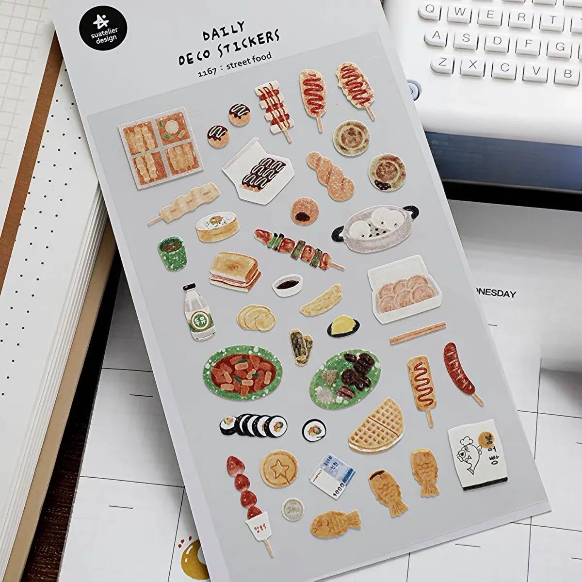 Korean Food Sticker Pack for Scrapbooking | Suatelier Street Food Art Stickers - Daebak