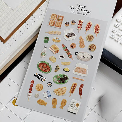 Korean Food Sticker Pack for Scrapbooking | Suatelier Street Food Art Stickers - Daebak