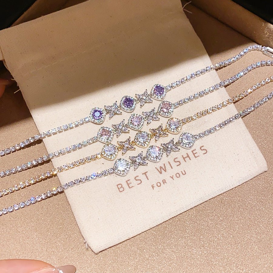 Korean Gentle Refined Zircon Diamond Flower Light Luxury High Bracelets - Daebak