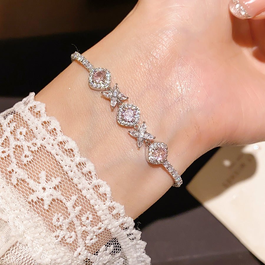 Korean Gentle Refined Zircon Diamond Flower Light Luxury High Bracelets - Daebak