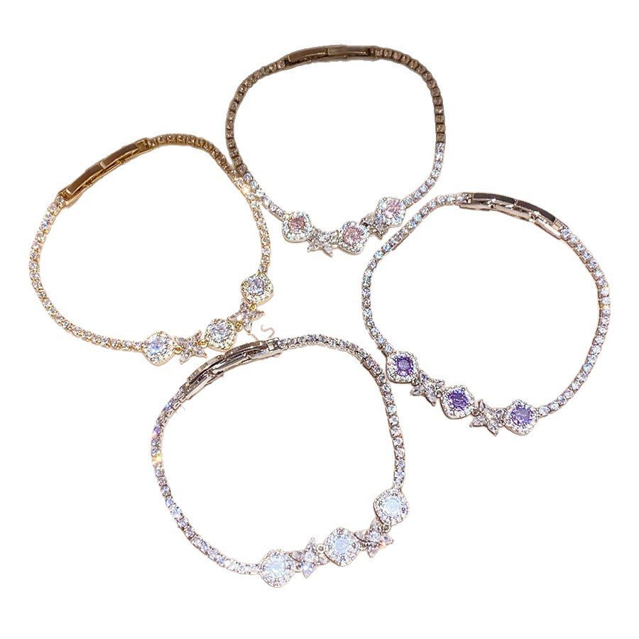 Korean Gentle Refined Zircon Diamond Flower Light Luxury High Bracelets - Daebak