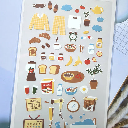 Korean Import Breakfast Stickers Set | Scrapbooking and Journaling Decor - Daebak