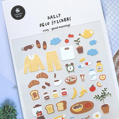 Korean Import Breakfast Stickers Set | Scrapbooking and Journaling Decor - Daebak