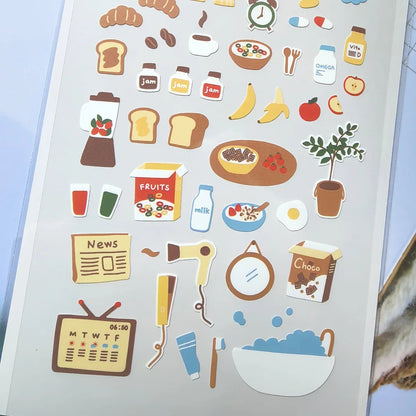 Korean Import Breakfast Stickers Set | Scrapbooking and Journaling Decor - Daebak