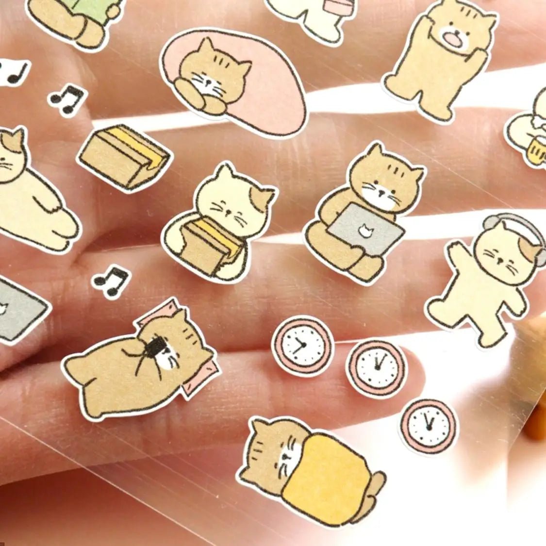 Korean Import Suatelier Cat Daily Life Cartoon Sticker Set | Paper Stickers for Scrapbooking Journaling - Daebak