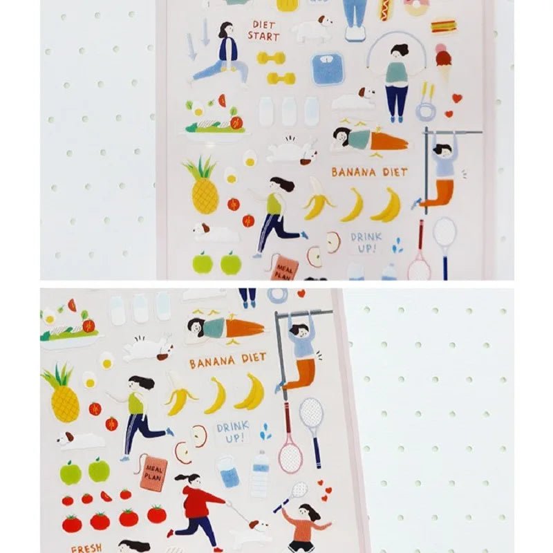 Korean Import Suatelier Daily Exercise DIY Scrapbooking Diary Sticker Set | School Supplies Gift - Daebak