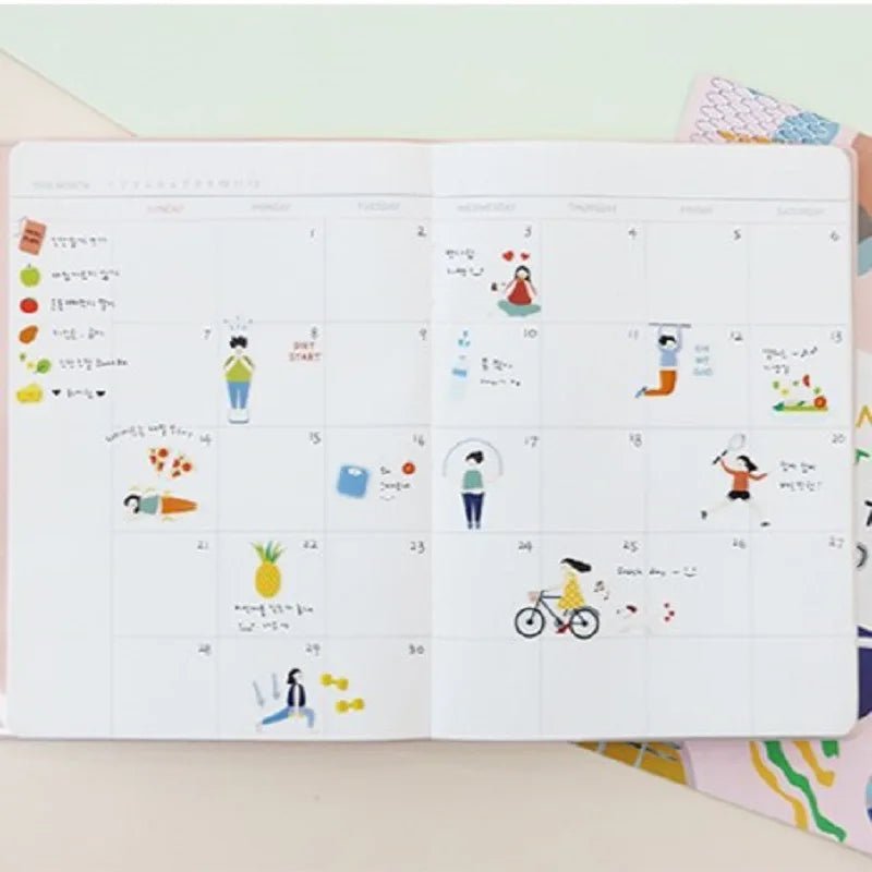 Korean Import Suatelier Daily Exercise DIY Scrapbooking Diary Sticker Set | School Supplies Gift - Daebak