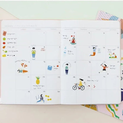 Korean Import Suatelier Daily Exercise DIY Scrapbooking Diary Sticker Set | School Supplies Gift - Daebak