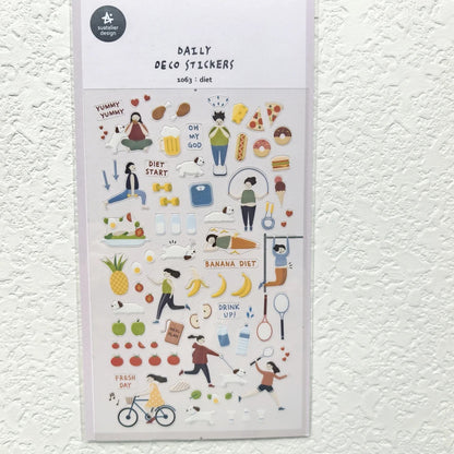 Korean Import Suatelier Daily Exercise DIY Scrapbooking Diary Sticker Set | School Supplies Gift - Daebak