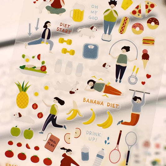 Korean Import Suatelier Daily Exercise DIY Scrapbooking Diary Sticker Set | School Supplies Gift - Daebak