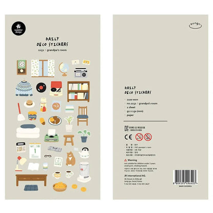 Korean Import Suatelier Grandapa's Room Paper Stickers | Scrapbooking DIY Decorative Supply - Daebak