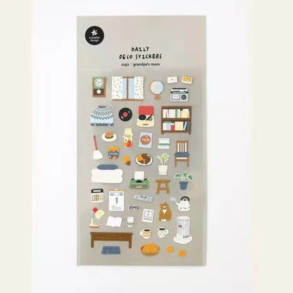 Korean Import Suatelier Grandapa's Room Paper Stickers | Scrapbooking DIY Decorative Supply - Daebak