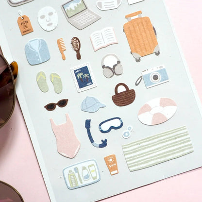 Korean Import Suatelier Happy Journey Paper Stickers | Scrapbooking DIY Journal Stationery Set - Daebak