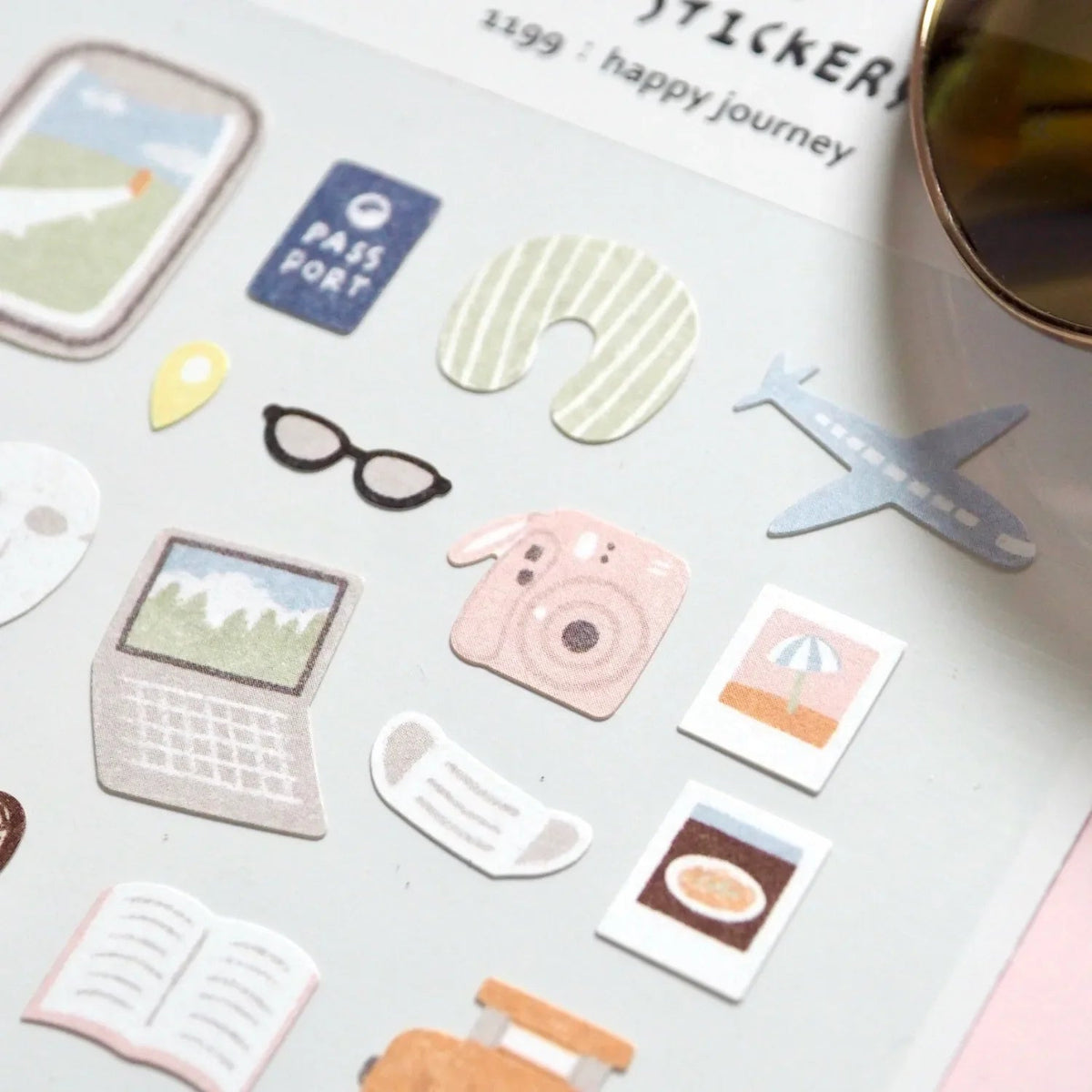 Korean Import Suatelier Happy Journey Paper Stickers | Scrapbooking DIY Journal Stationery Set - Daebak