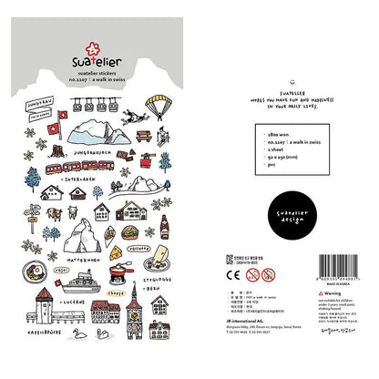 Korean Import Suatelier Walk In Swiss Sonia Decorative Washi Stickers | Scrapbooking Label Stickers - Daebak