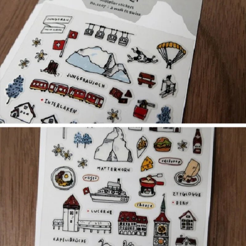 Korean Import Suatelier Walk In Swiss Sonia Decorative Washi Stickers | Scrapbooking Label Stickers - Daebak