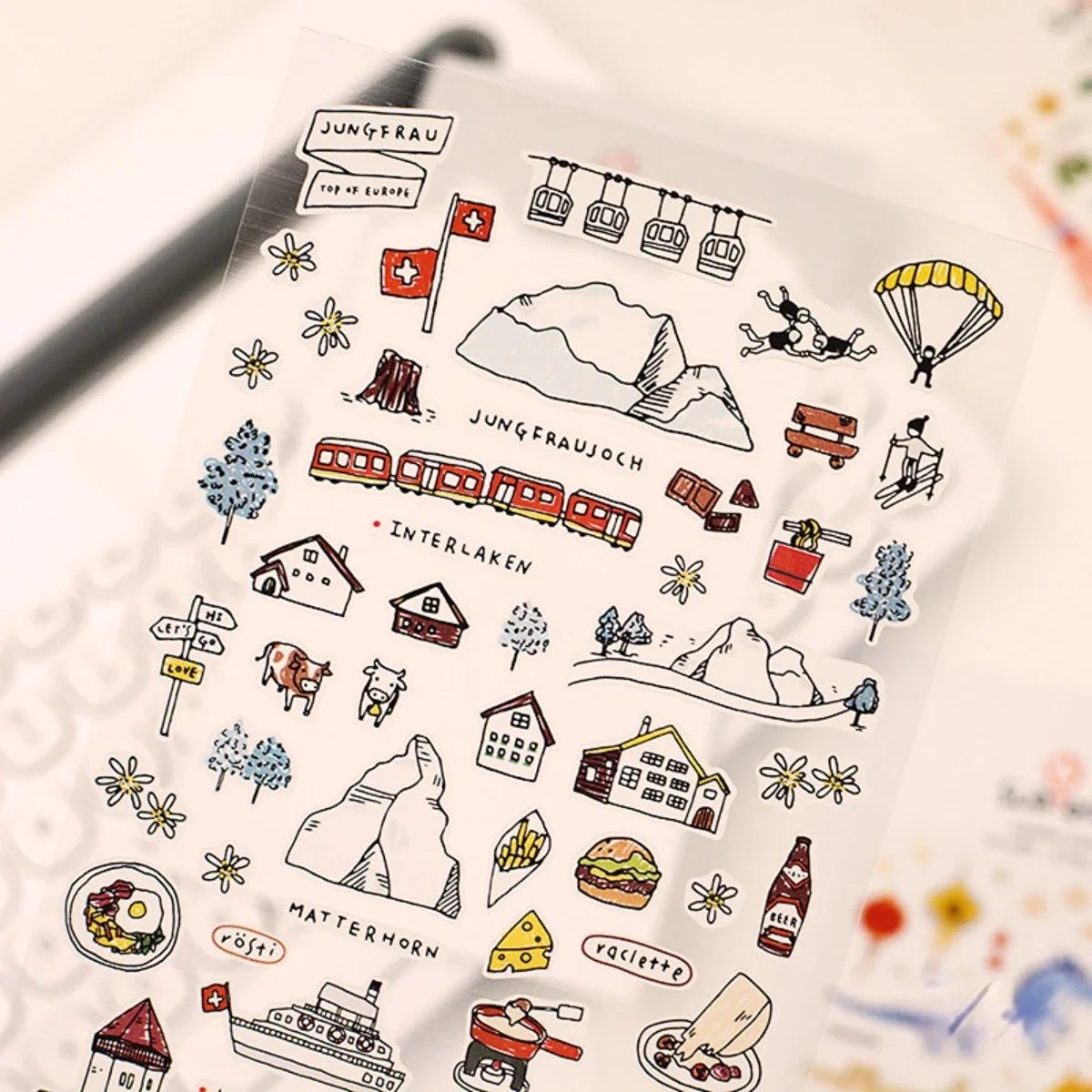 Korean Import Suatelier Walk In Swiss Sonia Decorative Washi Stickers | Scrapbooking Label Stickers - Daebak