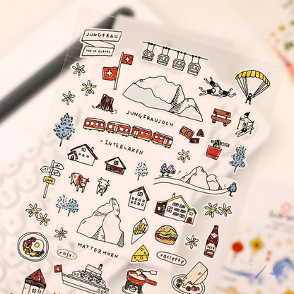 Korean Import Suatelier Walk In Swiss Sonia Decorative Washi Stickers | Scrapbooking Label Stickers - Daebak