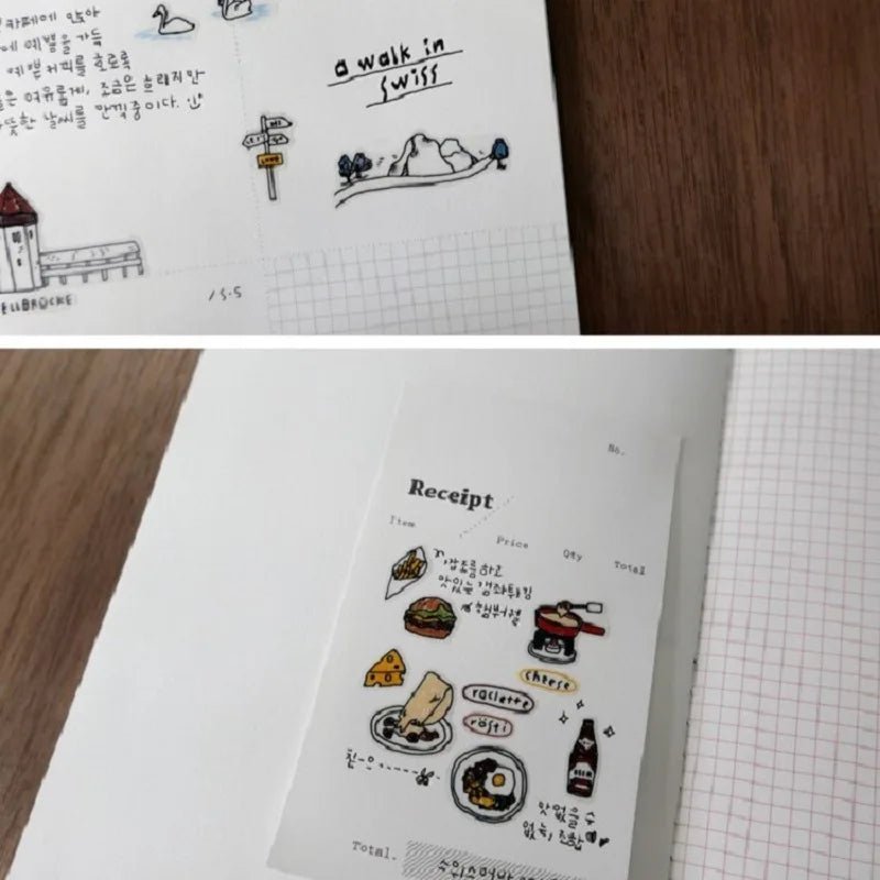 Korean Import Suatelier Walk In Swiss Sonia Decorative Washi Stickers | Scrapbooking Label Stickers - Daebak