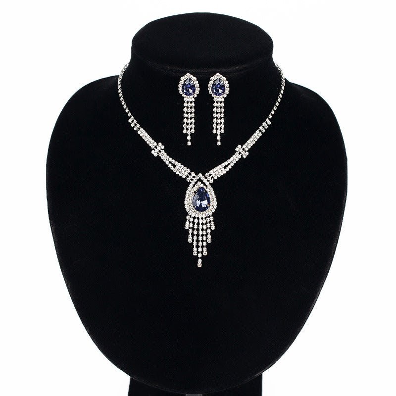 Korean Style Bridal Two-piece Diamond Claw Jewelry Set - Daebak