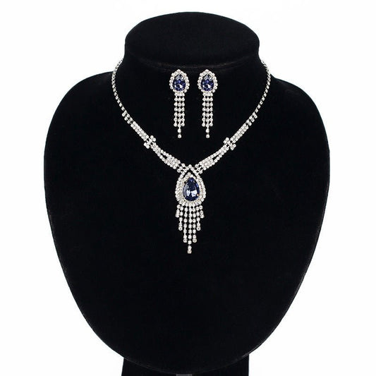 Korean Style Bridal Two-piece Diamond Claw Jewelry Set - Daebak