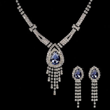 Korean Style Bridal Two-piece Diamond Claw Jewelry Set - Daebak