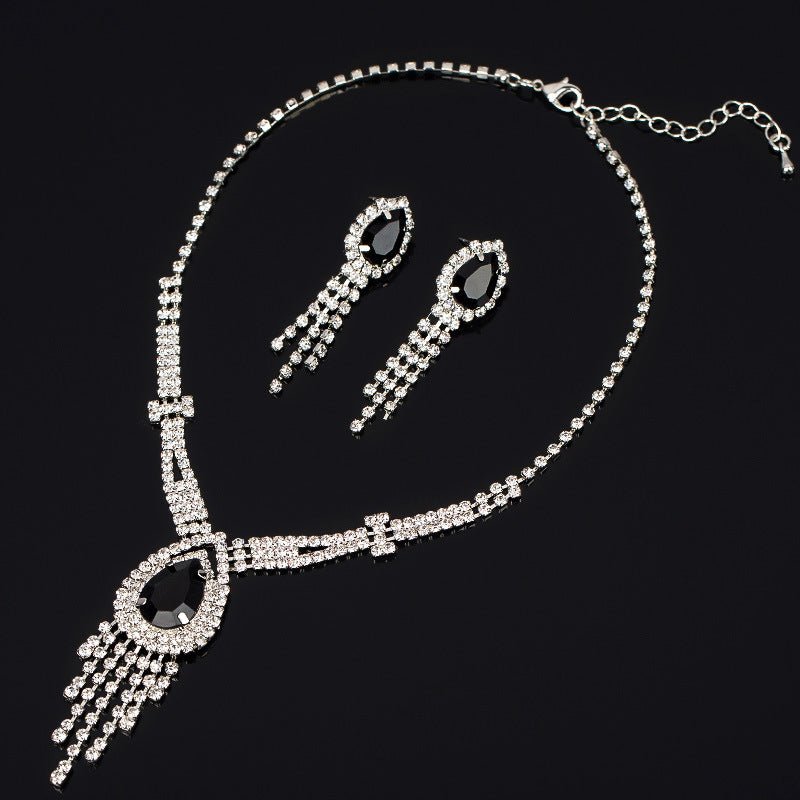 Korean Style Bridal Two-piece Diamond Claw Jewelry Set - Daebak