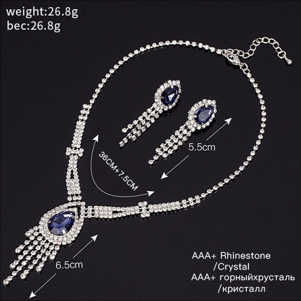 Korean Style Bridal Two-piece Diamond Claw Jewelry Set - Daebak