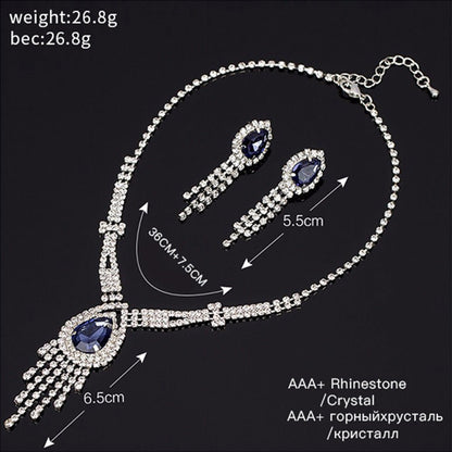 Korean Style Bridal Two-piece Diamond Claw Jewelry Set - Daebak