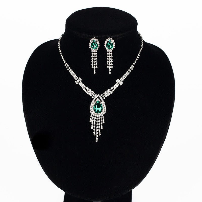 Korean Style Bridal Two-piece Diamond Claw Jewelry Set - Daebak