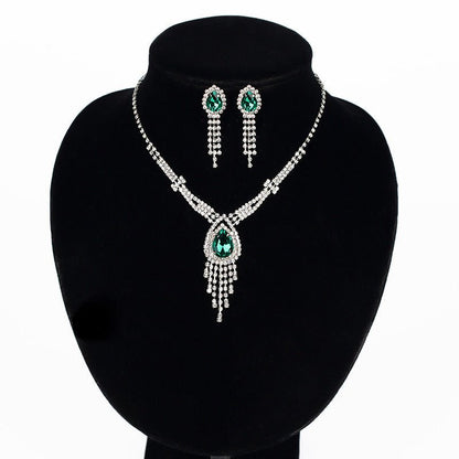 Korean Style Bridal Two-piece Diamond Claw Jewelry Set - Daebak