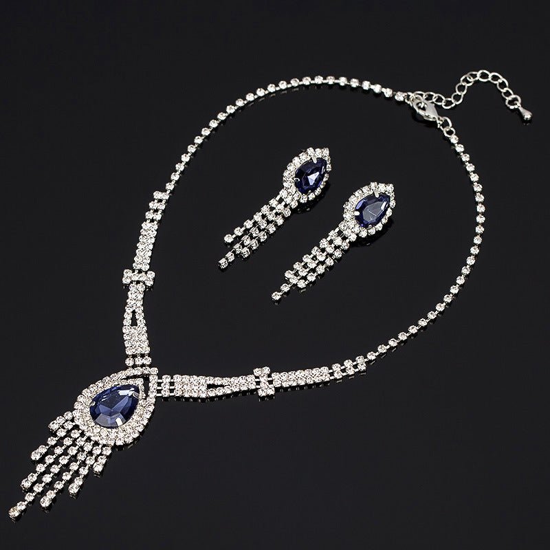 Korean Style Bridal Two-piece Diamond Claw Jewelry Set - Daebak