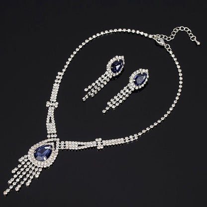Korean Style Bridal Two-piece Diamond Claw Jewelry Set - Daebak