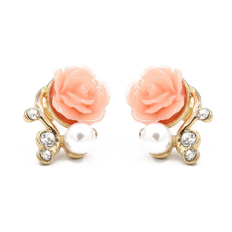 Korean Style Cute Pearl Flower Fashion Earrings - Daebak