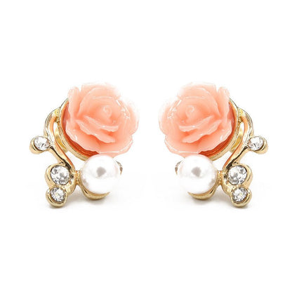 Korean Style Cute Pearl Flower Fashion Earrings - Daebak