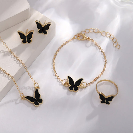 Korean Style Elegant Female Pink Dripping Butterfly Bracelets - Daebak