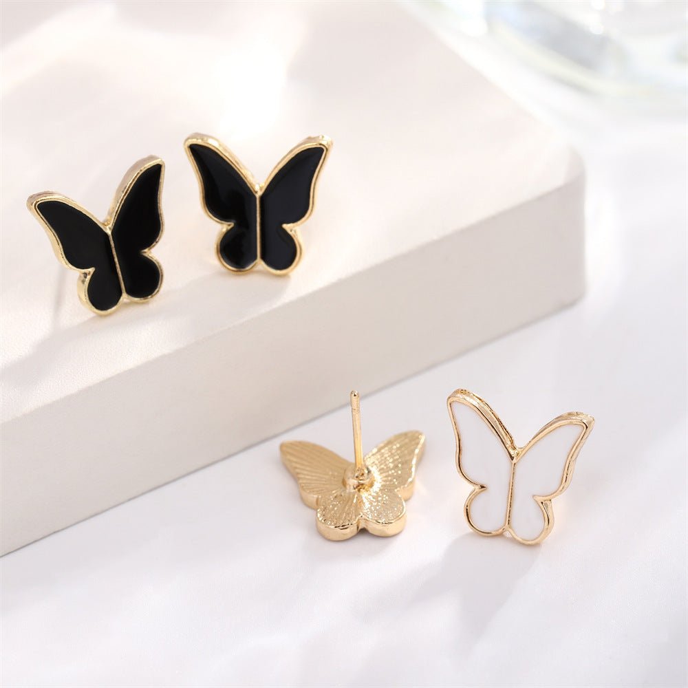 Korean Style Elegant Female Pink Dripping Butterfly Creative Classic Rings - Daebak