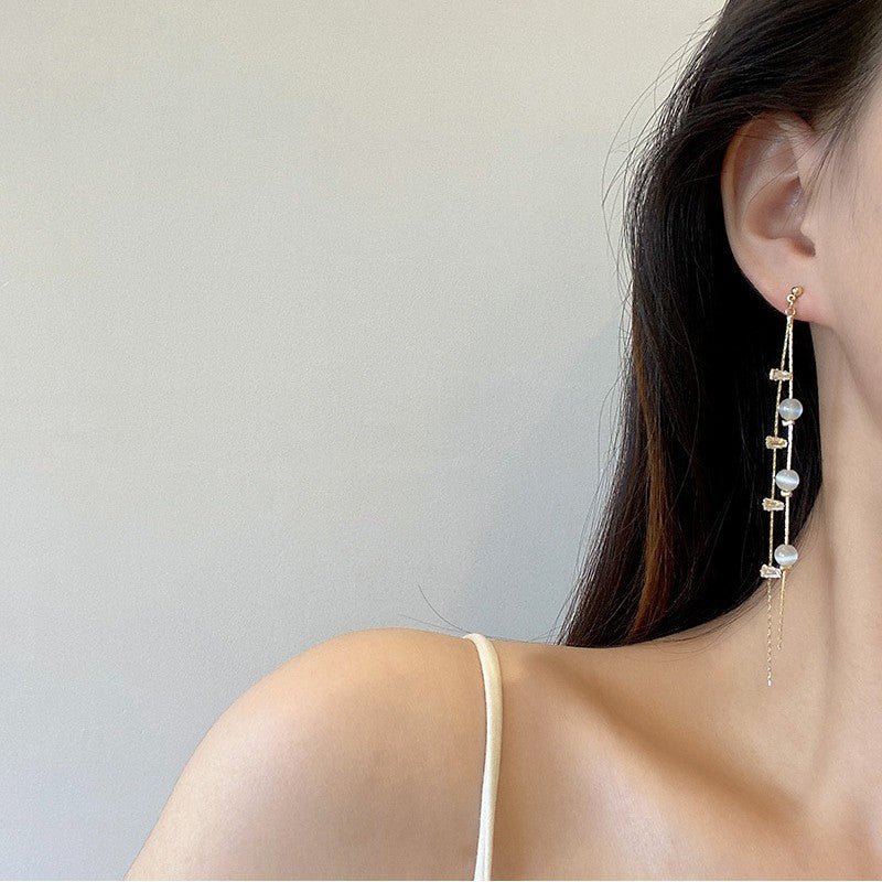 Korean Style Elegant Long Fringe Female Opal Super Flash Zircon Rings - Daebak