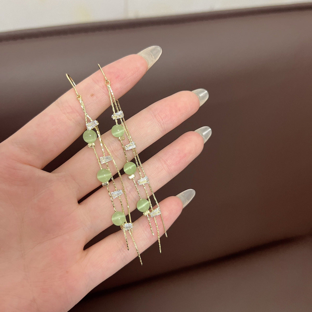 Korean Style Elegant Long Fringe Female Opal Super Flash Zircon Rings - Daebak
