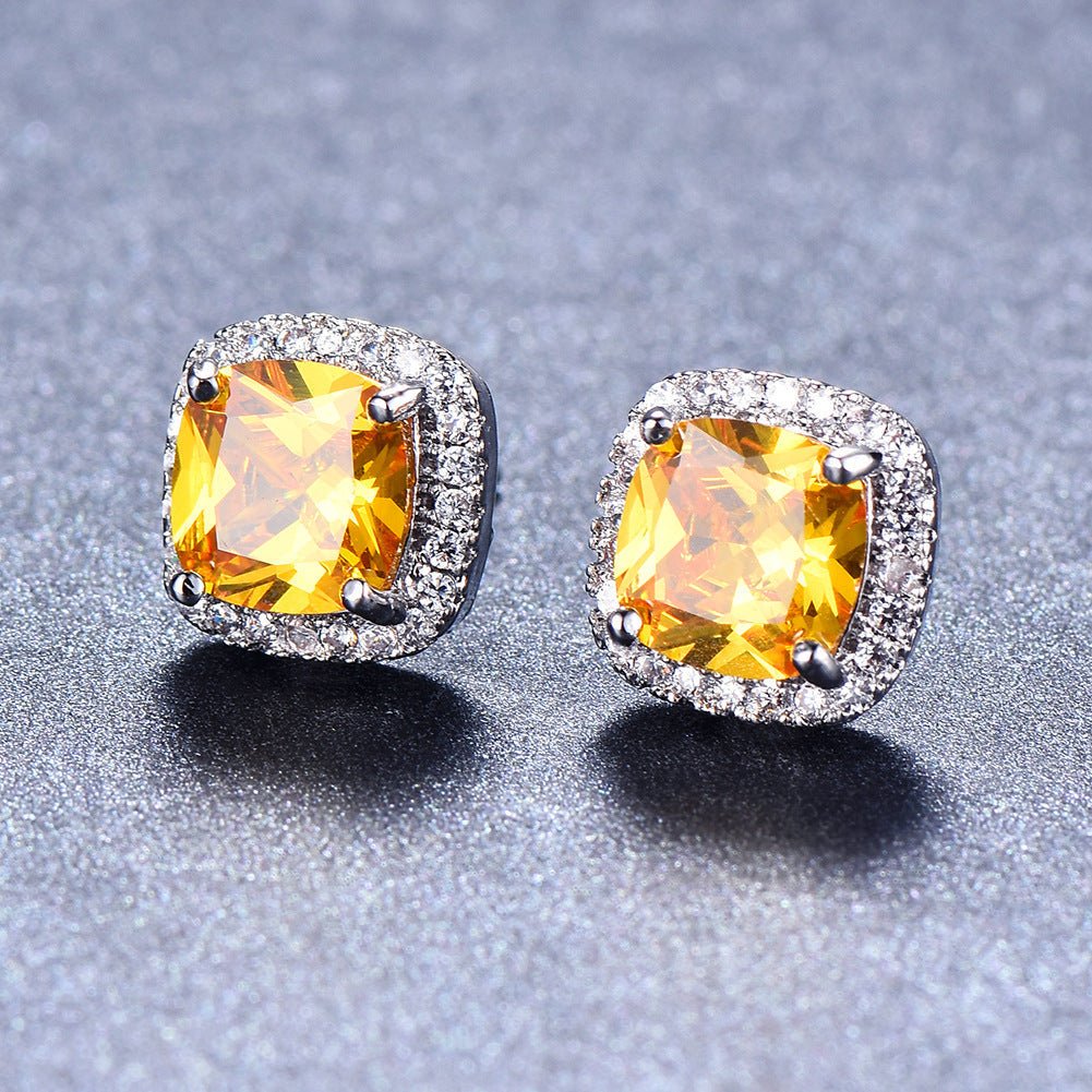Korean Style Fashion Ear Clips Diamond Full Rhinestone Zircon Earrings - Daebak