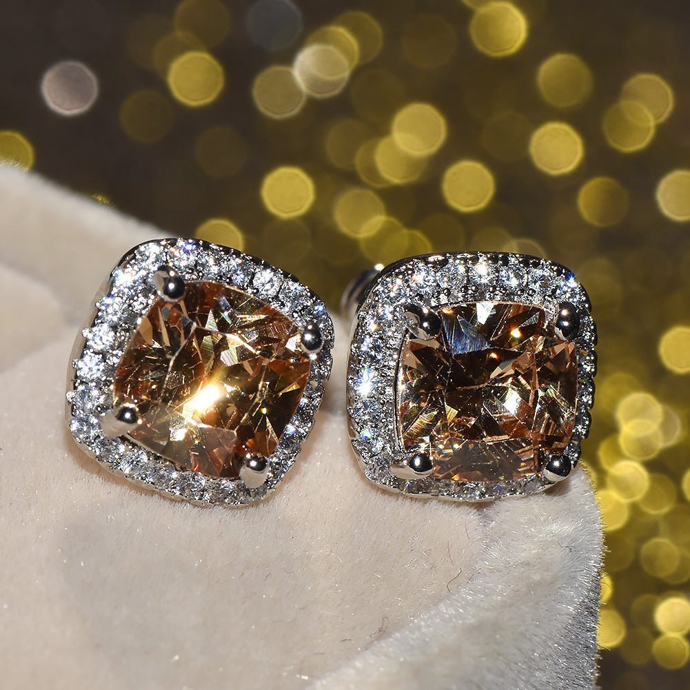 Korean Style Fashion Ear Clips Diamond Full Rhinestone Zircon Earrings - Daebak