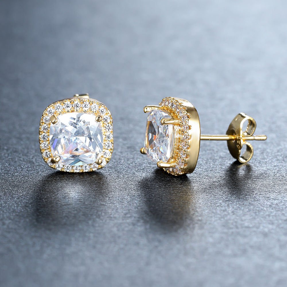 Korean Style Fashion Ear Clips Diamond Full Rhinestone Zircon Earrings - Daebak