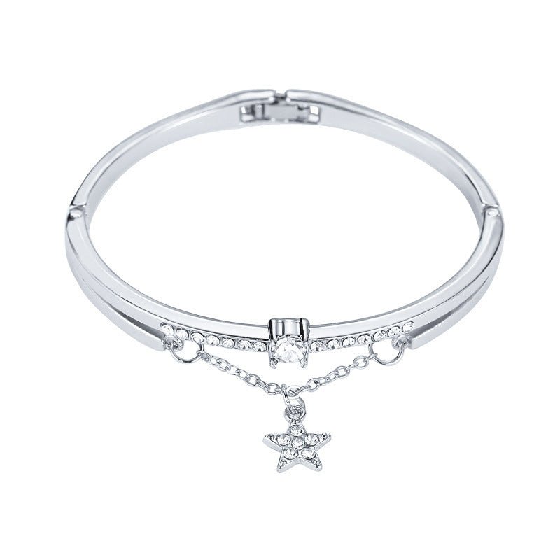 Korean Style Five-pointed Star Simple Heart Bracelet - Daebak