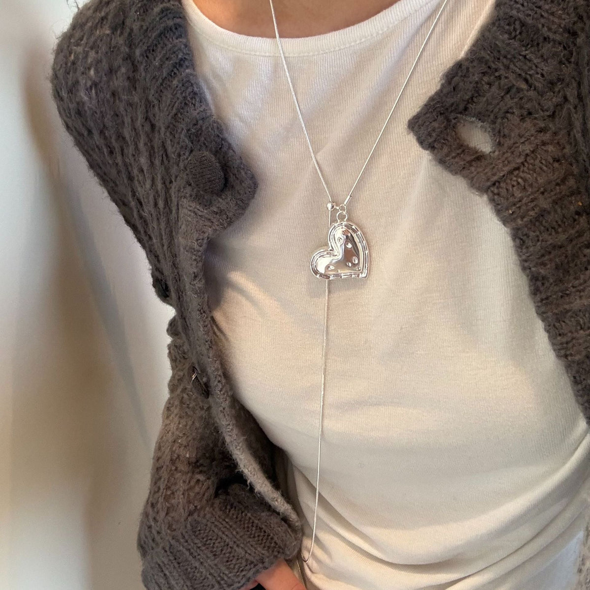Korean Style Flower Bow Tie Texture Love Necklaces - Daebak