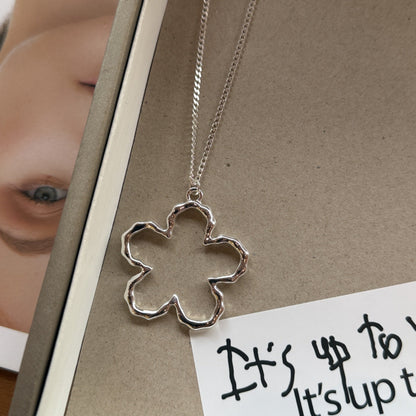 Korean Style Flower Bow Tie Texture Love Necklaces - Daebak